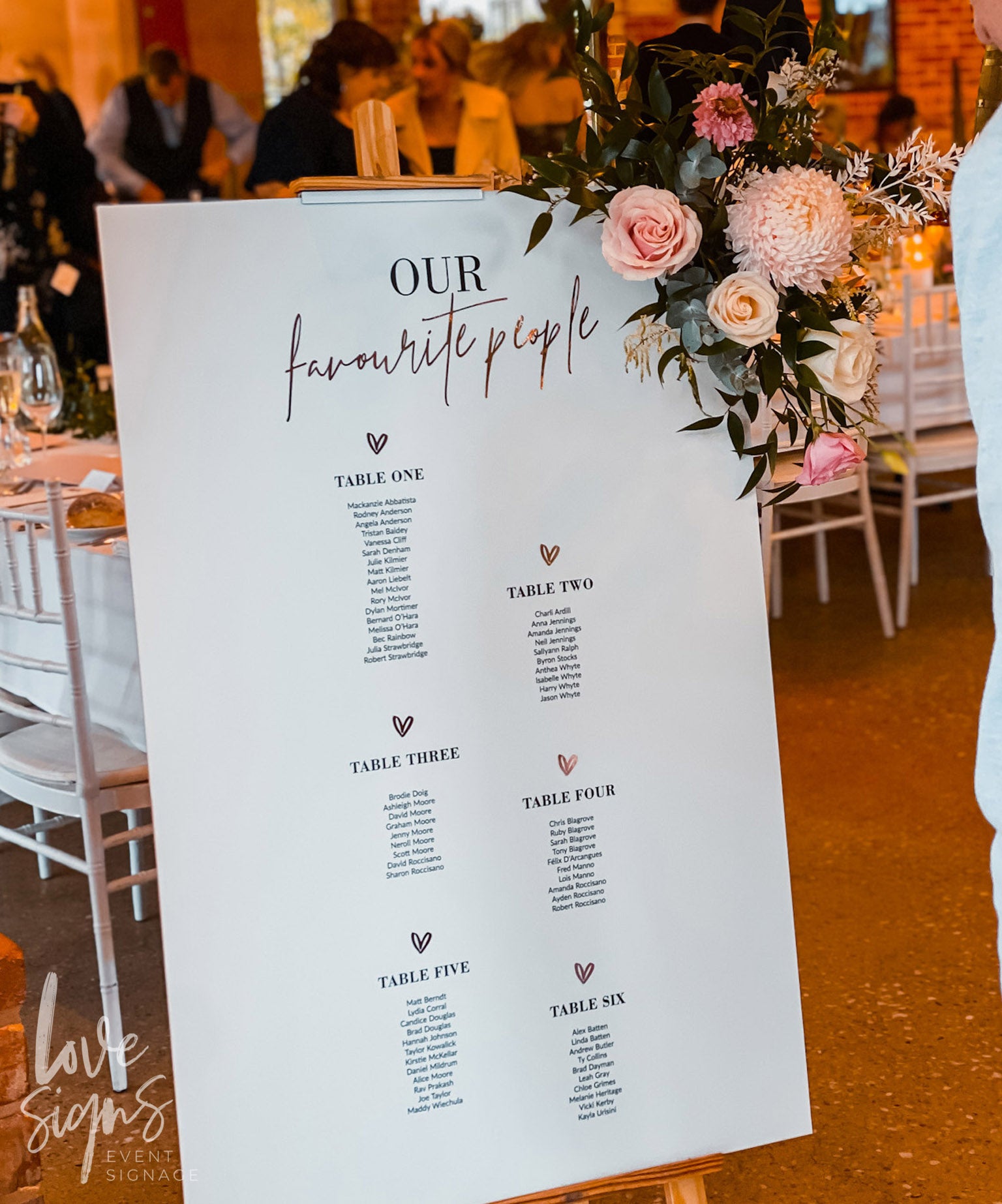 Wedding Seating Signs
