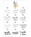 FLORAL BRUSH WEDDING WELCOME SIGN / BLACK (W323)