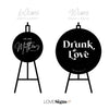 MODERN CIRCLE WEDDING SEATING SIGN / BLACK ACRYLIC (S724) / 'PLEASE FIND YOUR SEAT'