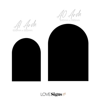 Arch Wedding Welcome Sign (Matte Black Sign)
