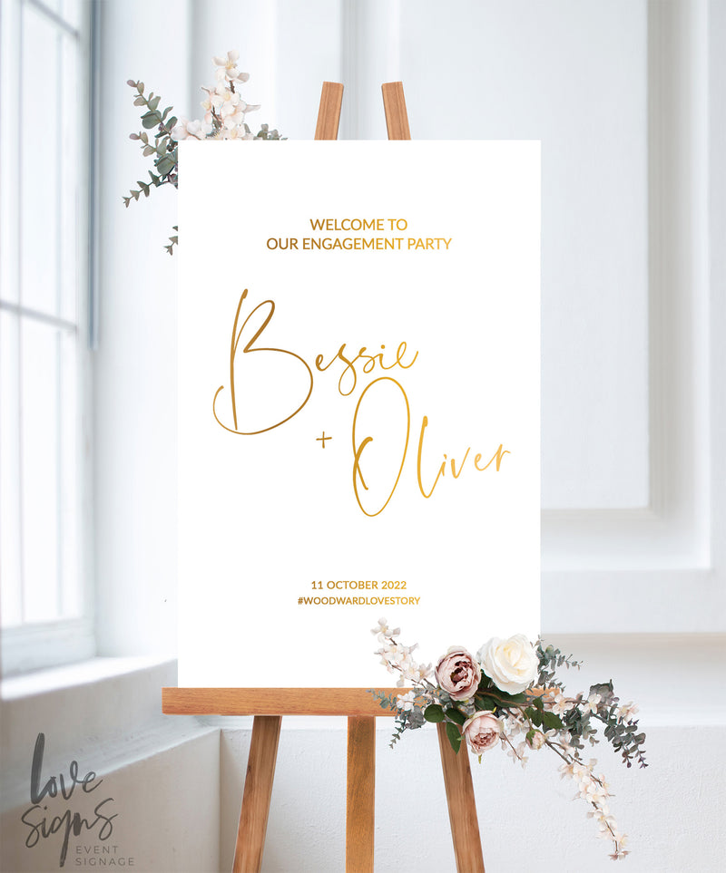 MINIMAL ENGAGEMENT WELCOME SIGN / WHITE (E111)