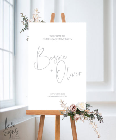 MINIMAL ENGAGEMENT WELCOME SIGN / WHITE (E111)