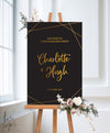 MODERN SCRIPT ENGAGEMENT WELCOME SIGN / BLACK (E112)