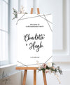 MODERN SCRIPT ENGAGEMENT WELCOME SIGN / WHITE (E112)