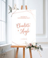 MODERN SCRIPT ENGAGEMENT WELCOME SIGN / WHITE (E112)