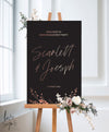 MODERN HANDWRITTEN ENGAGEMENT WELCOME SIGN / BLACK (E116)