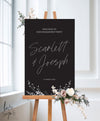 MODERN HANDWRITTEN ENGAGEMENT WELCOME SIGN / BLACK (E116)