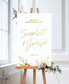 MODERN HANDWRITTEN ENGAGEMENT WELCOME SIGN / WHITE (E116)