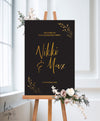 RUSTIC MODERN ENGAGEMENT WELCOME SIGN / BLACK (E117)