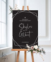 MODERN SCRIPT ENGAGEMENT WELCOME SIGN / BLACK (E118)