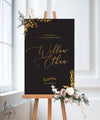 MODERN CALLIGRAPHY ENGAGEMENT WELCOME SIGN / BLACK (E122)