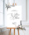 MODERN CALLIGRAPHY ENGAGEMENT WELCOME SIGN / WHITE (E122)