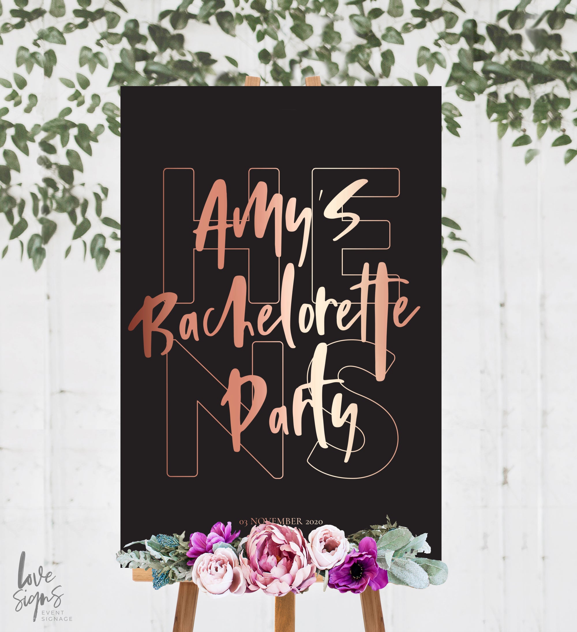 MODERN BACHELORETTE WELCOME SIGN / BLACK (B203)