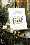 SCRIPT STYLE BRIDAL SHOWER WELCOME SIGN / BLACK (B206)