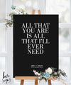 CLASSIC MODERN QUOTABLE SCRIPTURE SIGN / BLACK ACRYLIC (Q920)