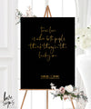 ELEGANT MODERN QUOTABLE SCRIPTURE SIGN / BLACK ACRYLIC (Q921)