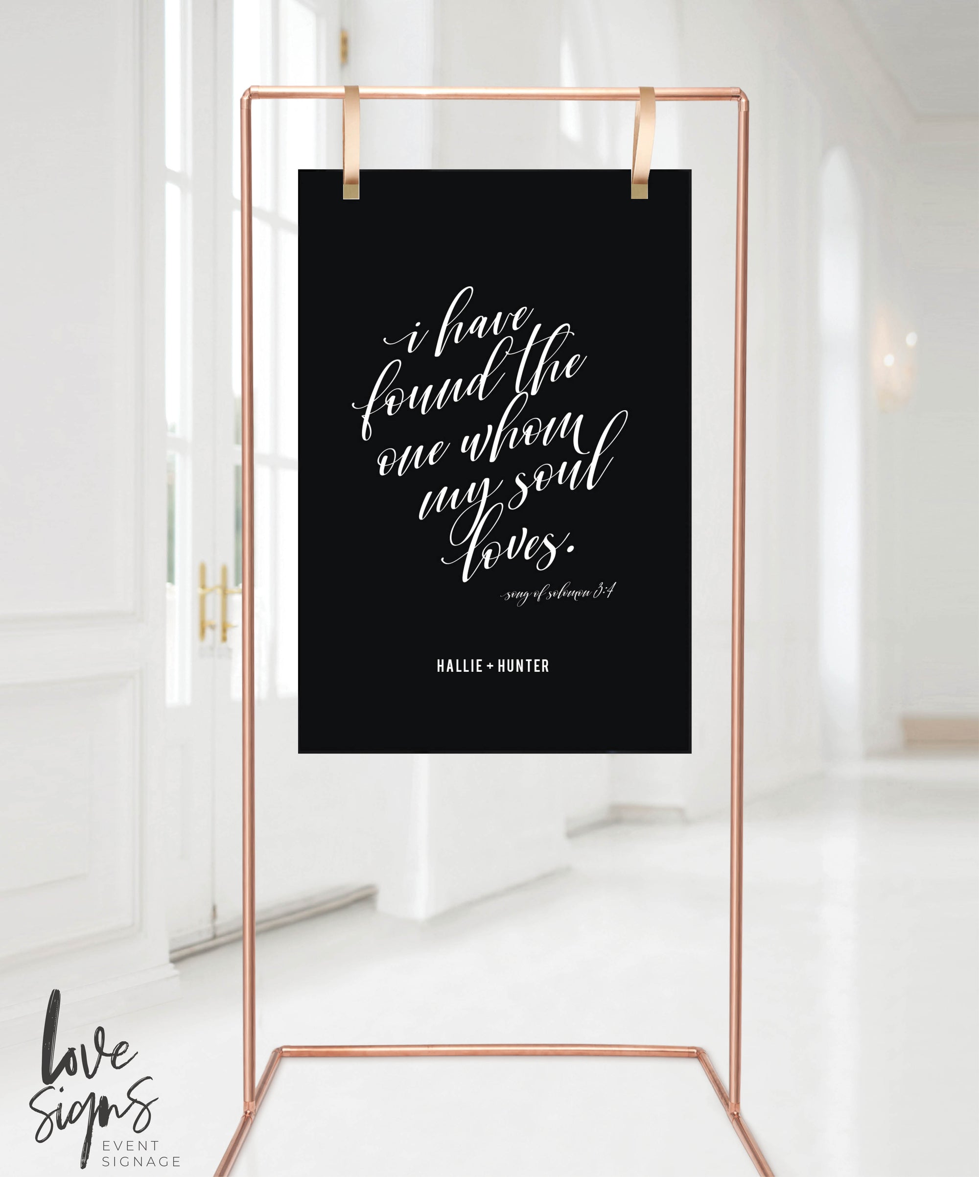 CALLIGRAPHY QUOTABLE SCRIPTURE SIGN / BLACK ACRYLIC (Q925) / SONG OF SOLOMON 3:4