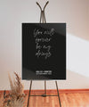 MODERN MINIMALIST QUOTABLE SCRIPTURE SIGN / BLACK ACRYLIC (Q926)