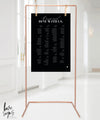 ELEGANT CLASSIC WEDDING SEATING SIGN / BLACK ACRYLIC (S723) / 'COME & DINE WITH US'