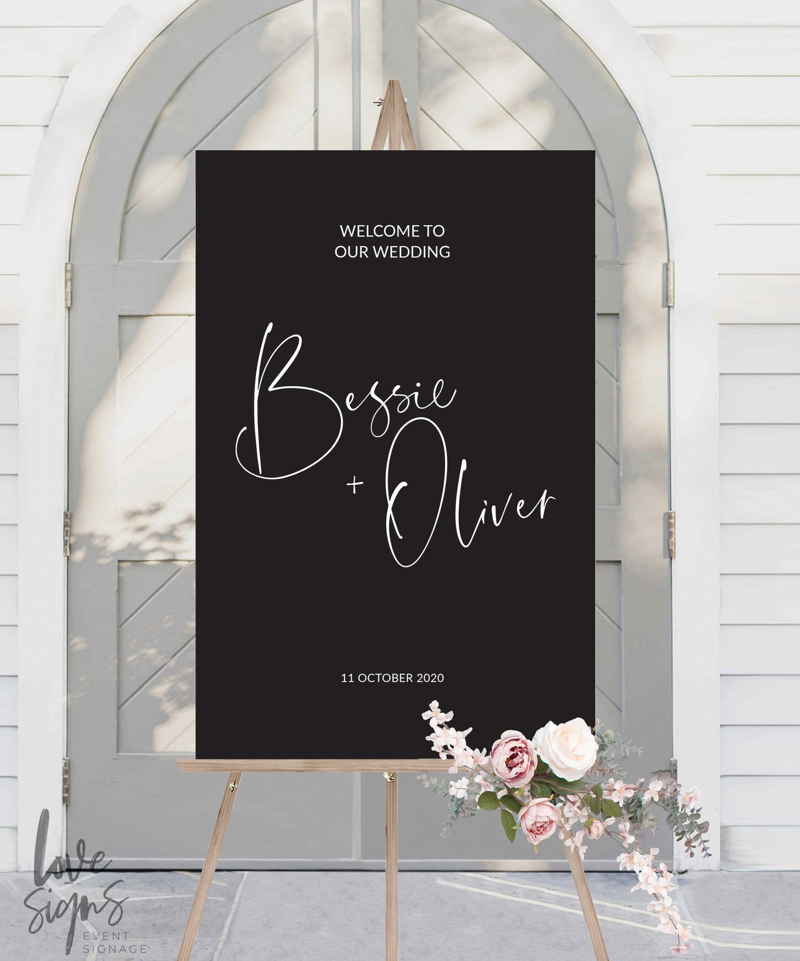MINIMAL WEDDING WELCOME SIGN / BLACK (W311)