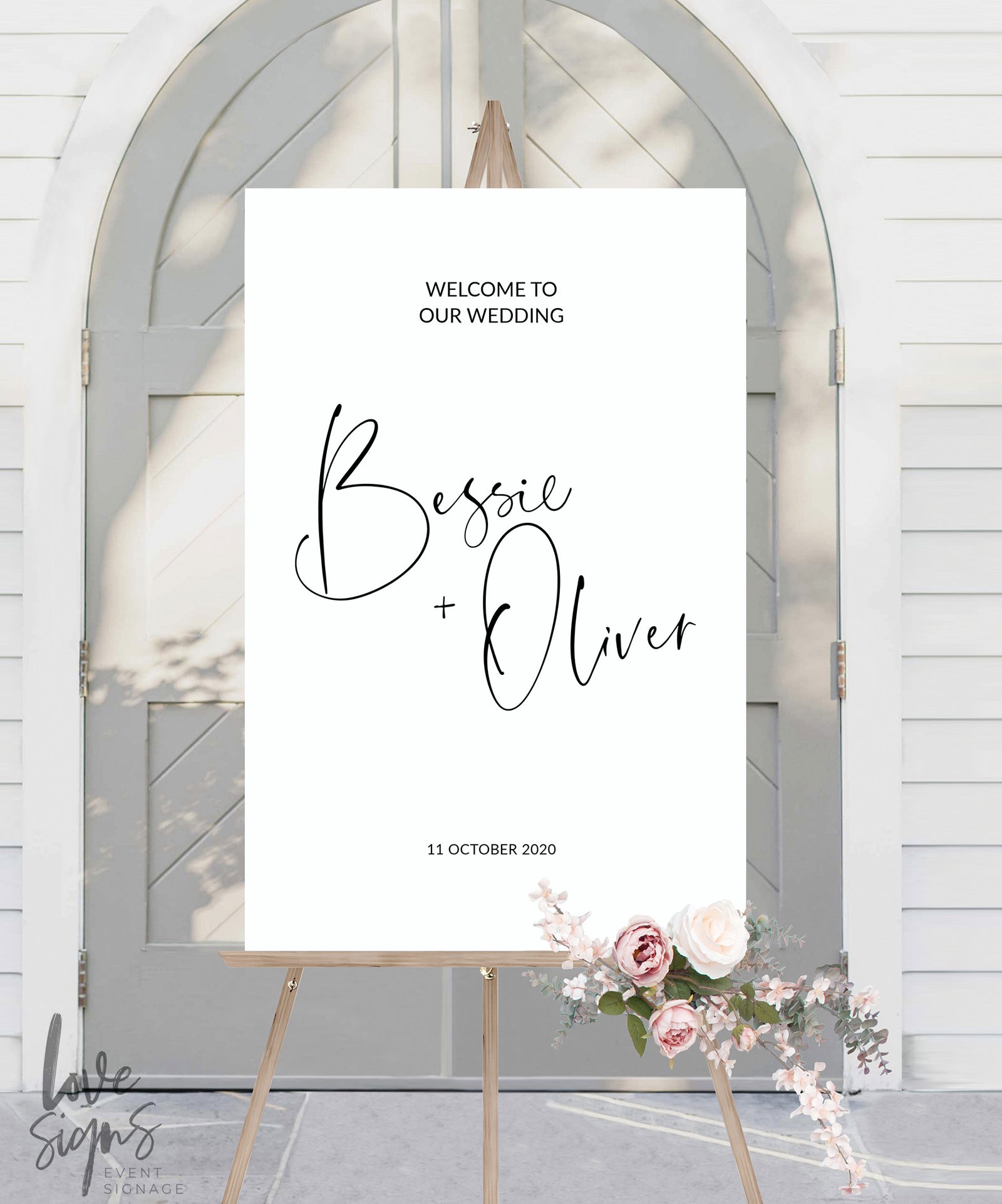 MINIMAL WEDDING WELCOME SIGN / WHITE (W311)