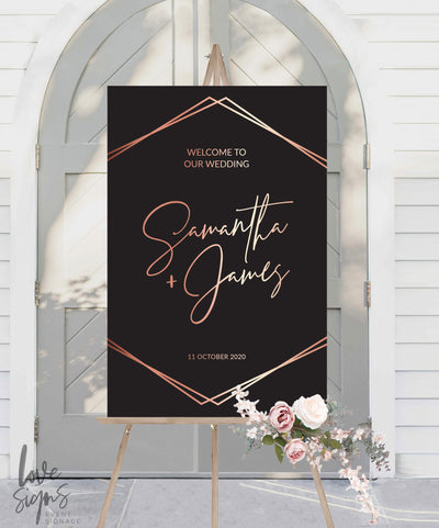 MODERN MINIMALIST WEDDING WELCOME SIGN / BLACK (W313)