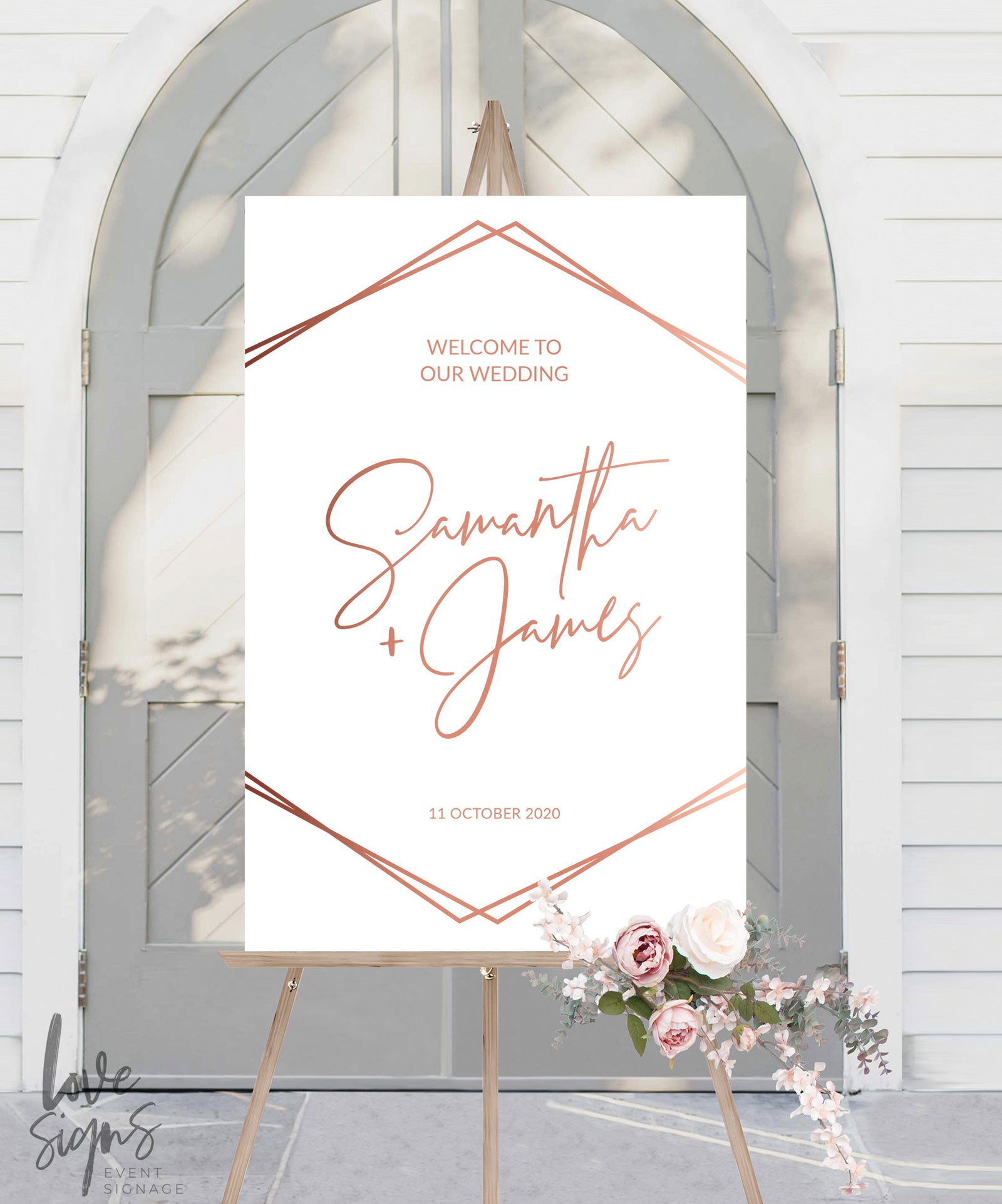 MODERN MINIMALIST WEDDING WELCOME SIGN / WHITE (W313)