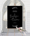 MODERN BOTANICAL WEDDING WELCOME SIGN / BLACK (W315)