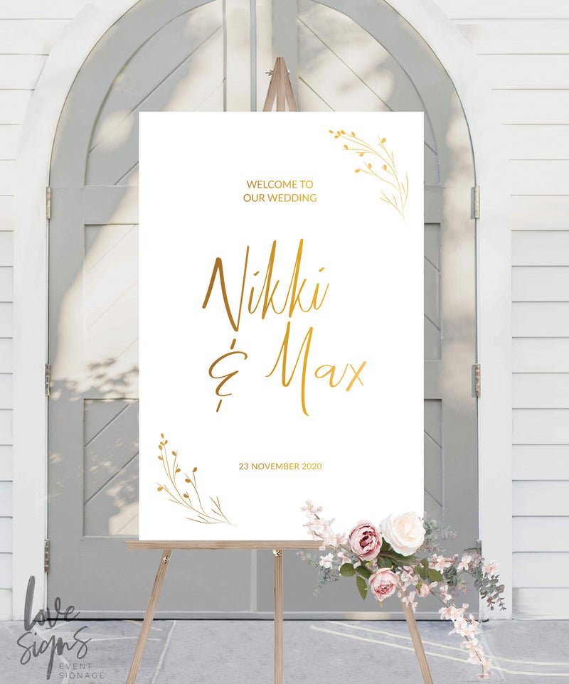 RUSTIC MODERN WEDDING WELCOME SIGN / WHITE (W317)