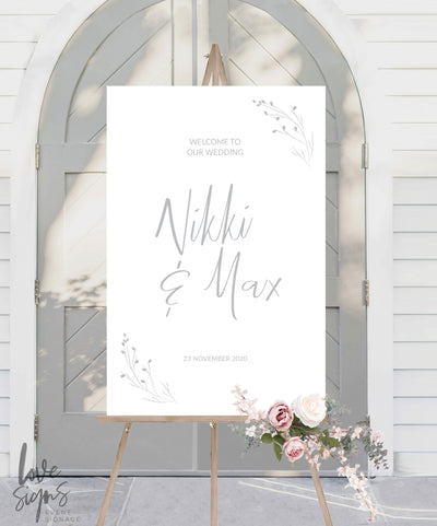 RUSTIC MODERN WEDDING WELCOME SIGN / WHITE (W317)