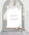 ELEGANT FLORAL WEDDING WELCOME SIGN / WHITE (W319)