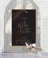 BOHO BOTANICAL WEDDING WELCOME SIGN / BLACK (W320)