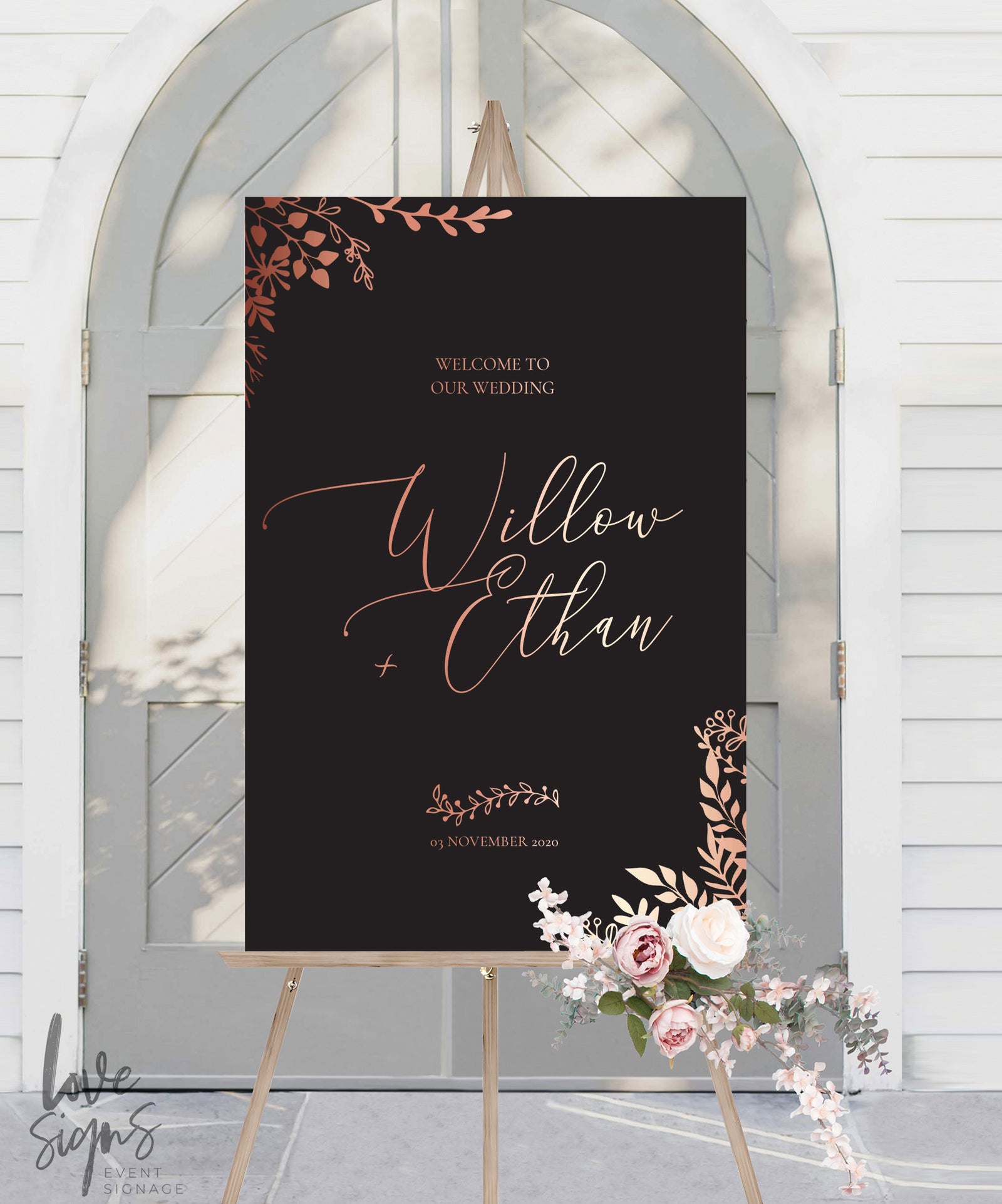 MODERN CALLIGRAPHY WEDDING WELCOME SIGN / BLACK (W322)
