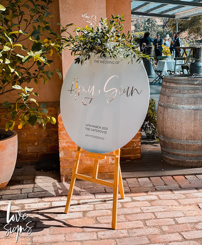Round Circle Wedding Welcome Sign